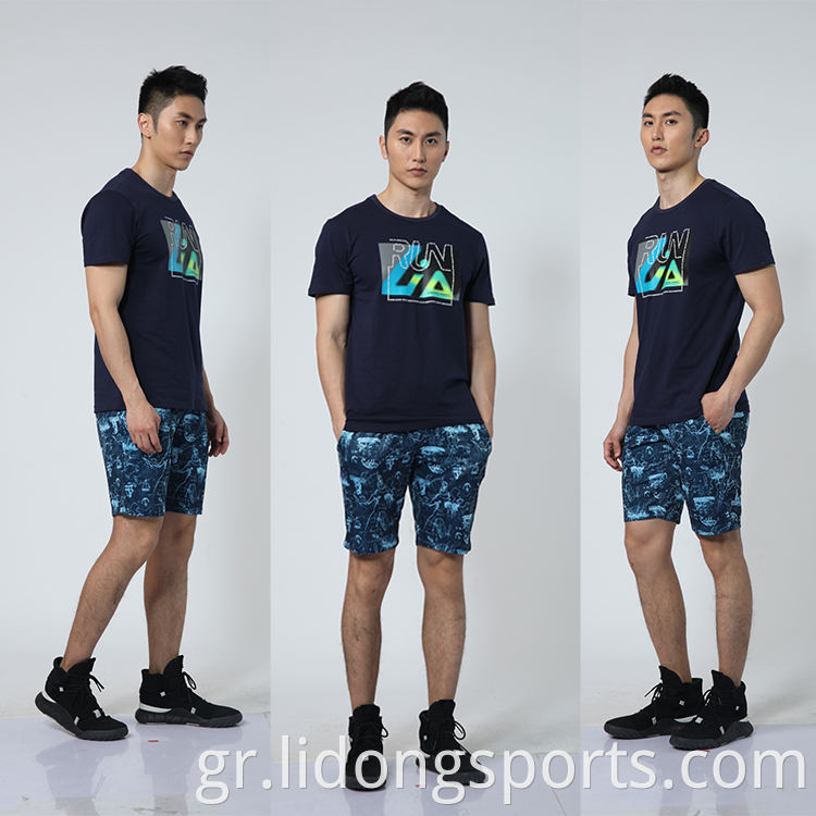 Lidong χονδρική νέα σχεδίαση άνδρες τυπωμένα casual τρέξιμο πουκάμισο t πουκάμισο άθλημα